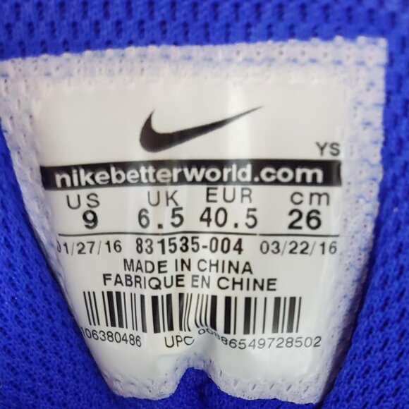 WOMENS NIKE DART XII 12 BLACK & BLUE SNEAKERS SIZE 9 - Picture 7 of 8